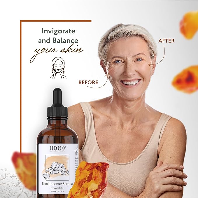 HBNO California Bottled Frankincense Essential Oil (Serrata) 4 fl oz (120ml) - Natural & Premium Grade Frankincense Oil Essential Oil,-Velvo Beauty