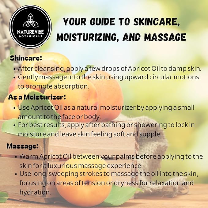 Naturevibe Botanicals Apricot Oil 32 Ounces | 100% Pure and Natural | Great for Skin Care and Hair Care-Velvo Beauty