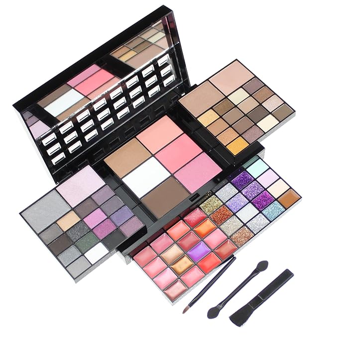 Makeup Kit for Women Full Kit Eyeshadow Facial Blusher Eyebrow Powder Face Concealer Powder Eyeliner Pencil Ultimate Color Combination 74 Colors Makeup Set Combination Palette-Velvo Beauty
