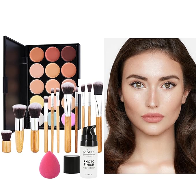 All in One Professional Makeup Kit for Women Girls Holiday Makeup Gift Sets Xmas Essential Bundle Include Eyeshadow Palette Lipstick Blush Concealer Eyeliner Mascara Brush Eyebrow Pencil-Velvo Beauty