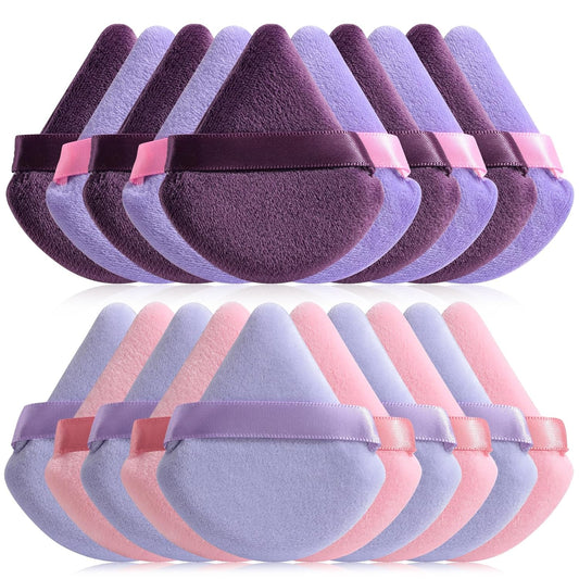 BS-MALL Triangle Puffs, Makeup Sponge Set 20 Pieces, Cosmetic Applicators for Foundation, Powder, Blush Large Pack (Purple)-Velvo Beauty