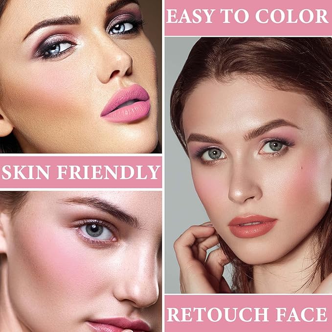 Cream Blush Stick,Blush Stick for Cheeks with Contour Brush,3-in-1 Long Lasting Waterproof Blush&Eye Shadow&Lip Gloss for Fair Skin Types（01 Milk Tea Pink）-Velvo Beauty