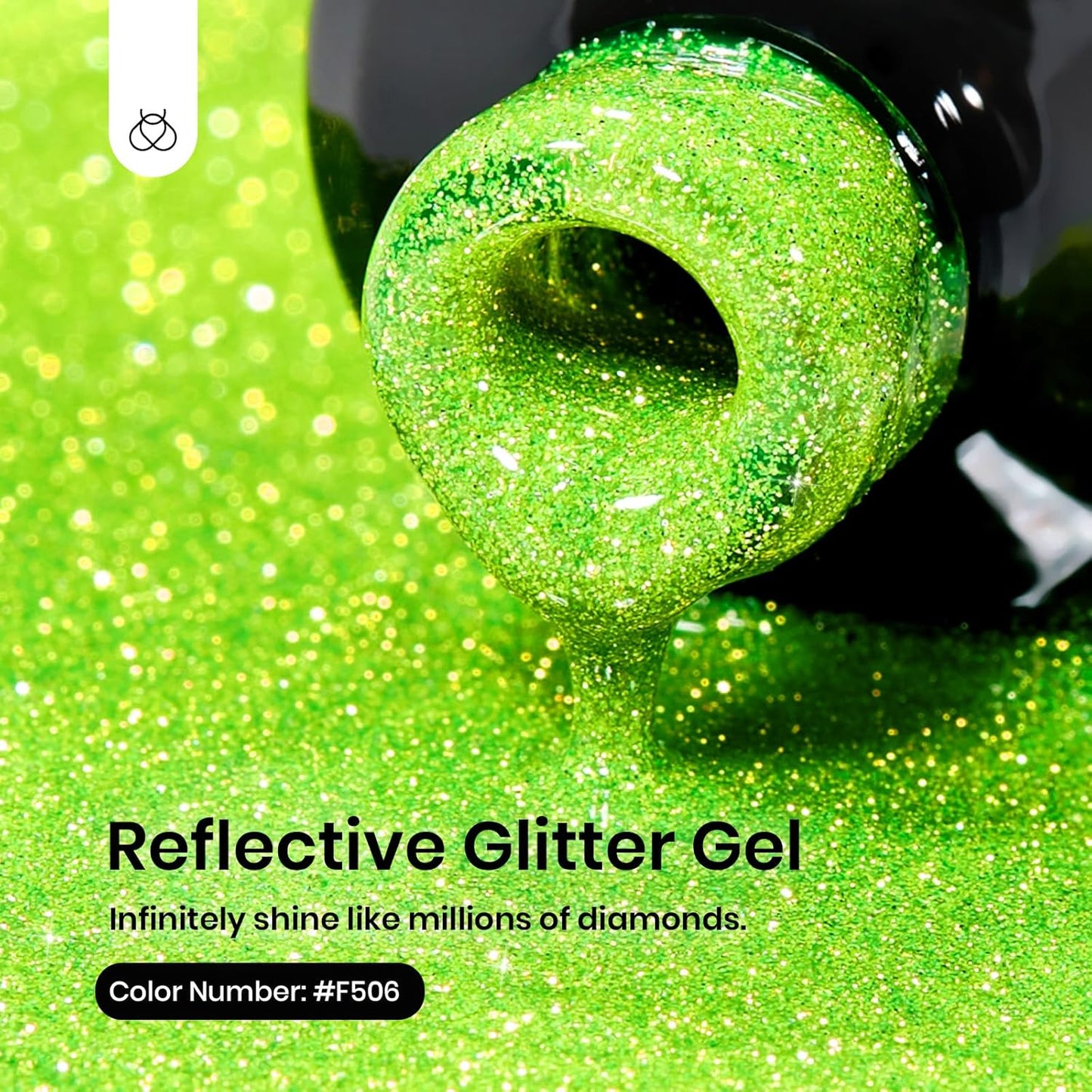 beetles Gel Polish Green Glitter Gel Nail Polish 15ml Reflective Nail Art Manicure Salon DIY at Home Gifts for Women Lime Shock-Velvo Beauty