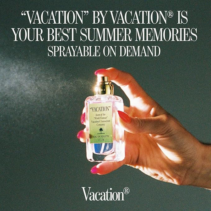 "VACATION" by Vacation Sunscreen Eau de Toilette, Beach Coconut Perfume for Women & Men, Scent of Sunscreen & Summer, Travel Size, 1 Fl. Oz.-Velvo Beauty