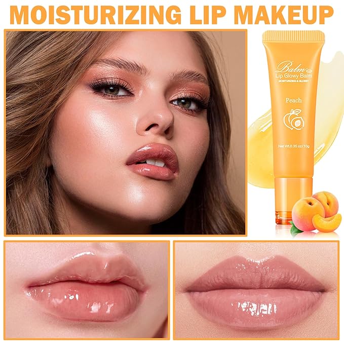 Lip Glowy Balm Moisturizing Lip Balm Plumping Lip Gloss Lip Sleeping Mask Lip Butter Balm Day Night Lip Care Glowy Lip Balm - Peach-Velvo Beauty