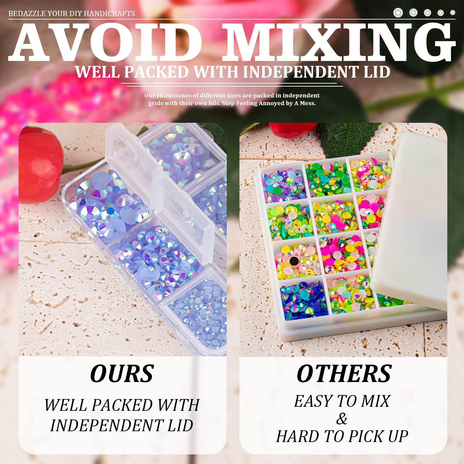 Resin Rhinestones Crafting, 2/3/4/5/6mm Flatback Jelly Rhinestones, 1 Box Sky Blue AB Non Hotfix Crystal Gems for Bedazzling Crafts Mugs Tumblers Clothes Makeup Nail-Velvo Beauty