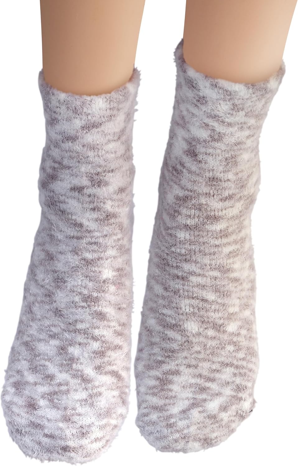 Earth Therapeutics Aloe Socks – Infused w/Aloe Vera & Vitamin E – Helps Dry Feet, Cracked Heels, Calluses – Use with Lotion – Grey/Confetti (2 Pairs)-Velvo Beauty