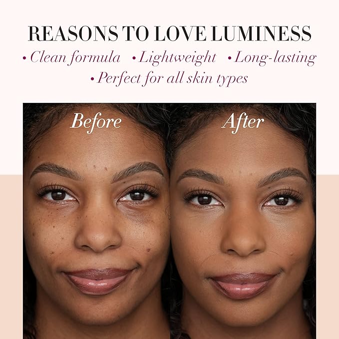 LUMINESS Airbrush Spray Silk Foundation Starter Kit - Deep Dark - Foundation, Primer & Dual-Sided Angled Buffing Brush - Medium, Buildable Coverage, Anti-Aging Formula Hydrates & Moisturizes-Velvo Beauty