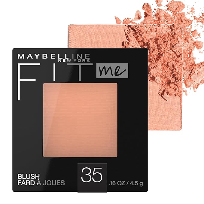 Maybelline Fit Me Blush, Lightweight, Smooth, Blendable, Long-lasting All-Day Face Enhancing Makeup Color, Coral, 1 Count-Velvo Beauty