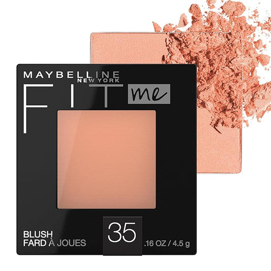 Maybelline Fit Me Blush, Lightweight, Smooth, Blendable, Long-lasting All-Day Face Enhancing Makeup Color, Coral, 1 Count-Velvo Beauty
