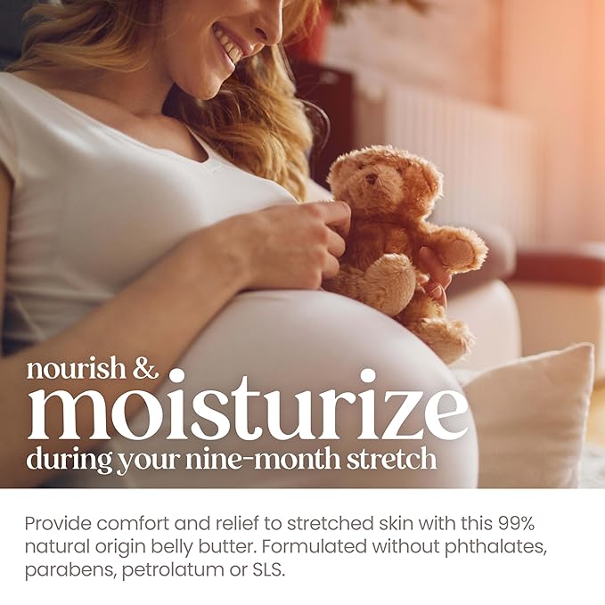 Burt's Bees Mama Belly Butter Stretch Mark Cream for Pregnancy Massages Body & Reduces Scar Appearance, Prenatal & Postnatal Tummy Skin Care, Shea Butter & Vitamin E Rich Formula, 6.5 Oz Tub-Velvo Beauty