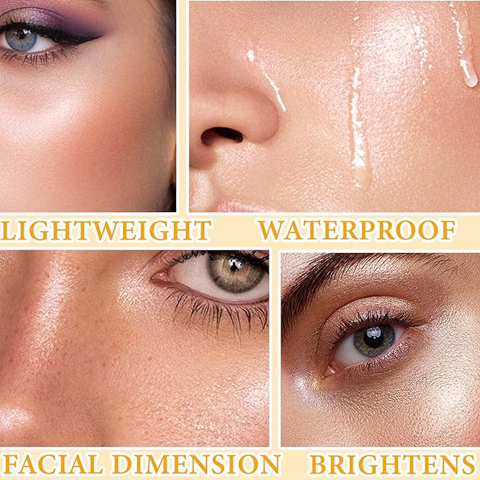 3 PCS Cream Contour Blush Stick,Long Lasting Waterproof Blush Stick for Cheeks&Lips Multipurpose Face Highlighting Concealing Cream,Shimmer Contour Stick Makeup for Women-Velvo Beauty