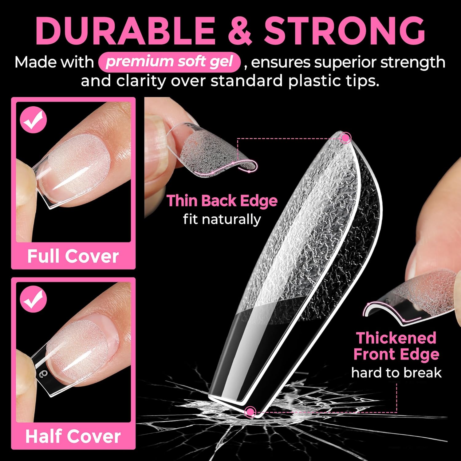 UNA GELLA Extra Short Coffin Nail Tips: XS 216pcs Pre-shape Press on Nails Extra Short Coffin Gel Tips Full Cover Acrylic Fake False Nails Extension 12 Sizes Gelly Tips-Velvo Beauty