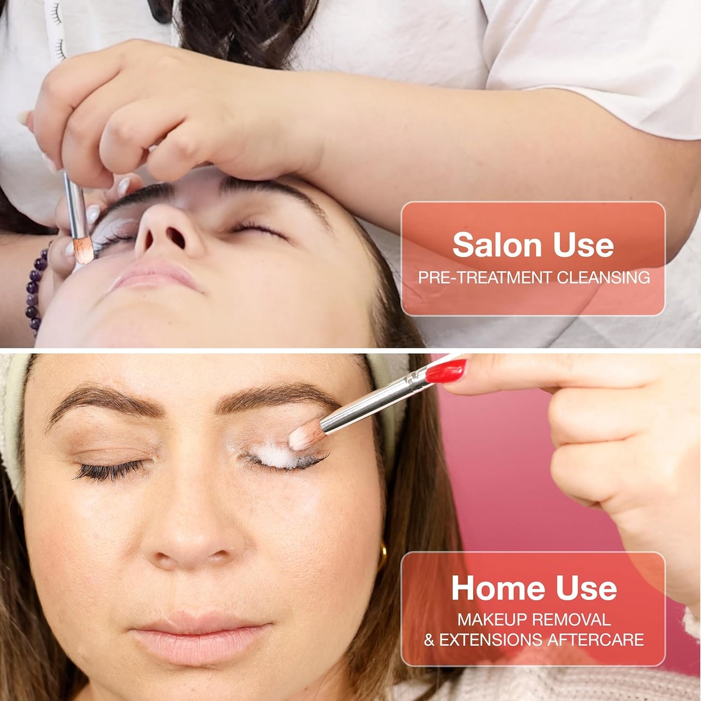 CURACORO Lash Shampoo Brushes Set, Eyelash Cleansing Brush For Cleansing Eyelash Extension, Soft and Comfortable Facial Makeup Remover Tools (Pink, Pack of 10)-Velvo Beauty