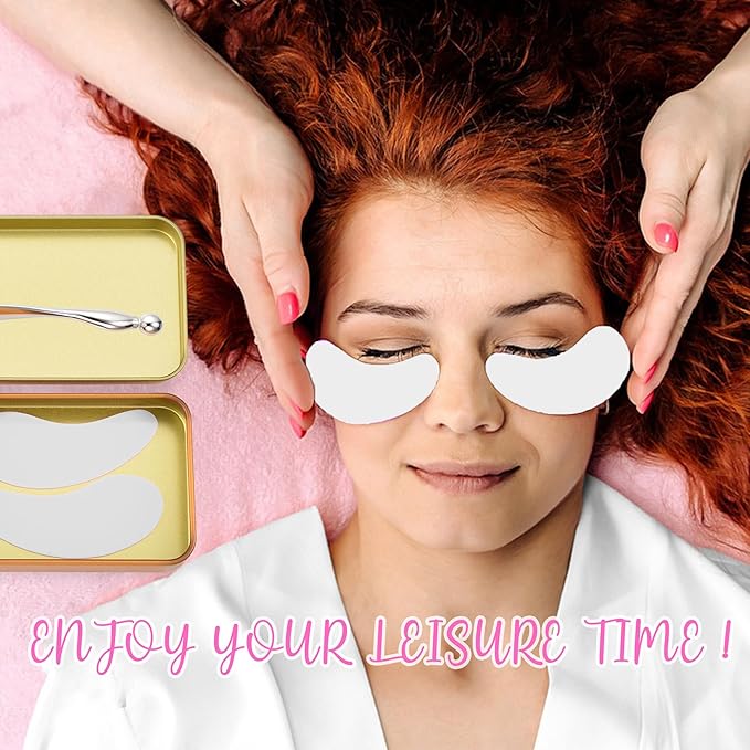 CCbeauty Reusable Under Eye Patches + Eye Cream Applicator Value Set | 100% Silicone Eye Gel Pads | Boost Hydration | Minimize Fine Lines + Wrinkles + Dark Circles | Storage Tin Included | White-Velvo Beauty