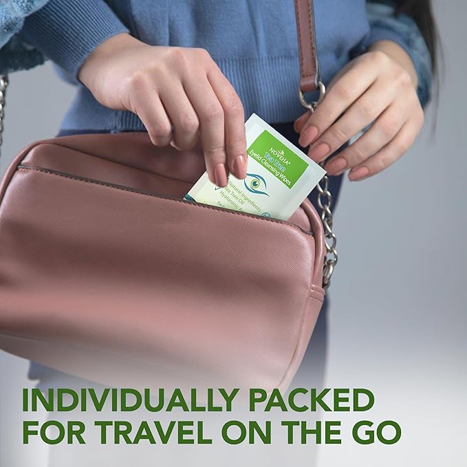 NOVEHA 60PCs Tea Tree Oil Eyelid & Lash Wipes | With Hyaluronic Acid, Green Tea & Chamomile For Blepharitis, Itchy & Stye Eyes, Individually Wrapped, Natural Eyelash Makeup Remover & Daily Cleanser-Velvo Beauty