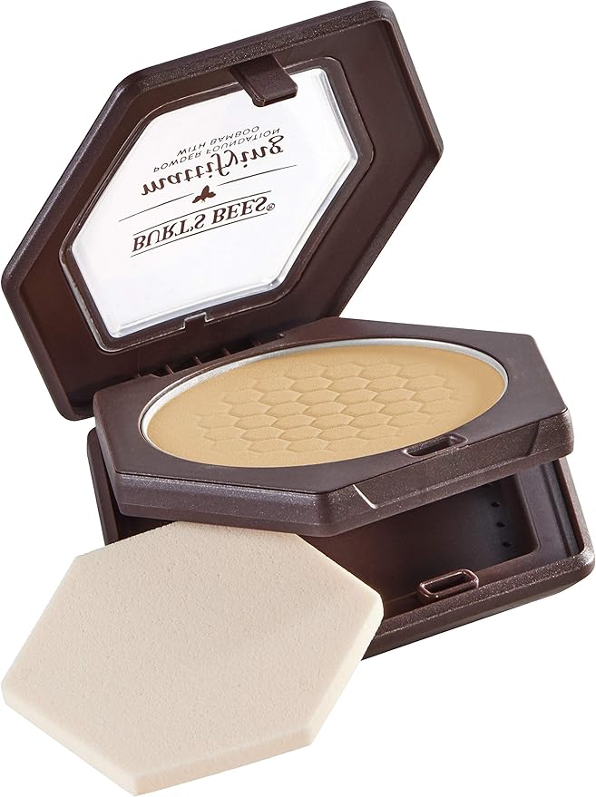 Burts Bees 100% Natural Mattifying Powder Foundation, Sand - 0.3 Ounce (Pack of 2)-Velvo Beauty