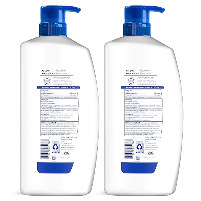 Head & Shoulders Itchy Scalp Care Dandruff Shampoo, Anti-Dandruff Treatment, Infused with Eucalyptus, 32.1 Fl Oz Each, Twin Pack-Velvo Beauty
