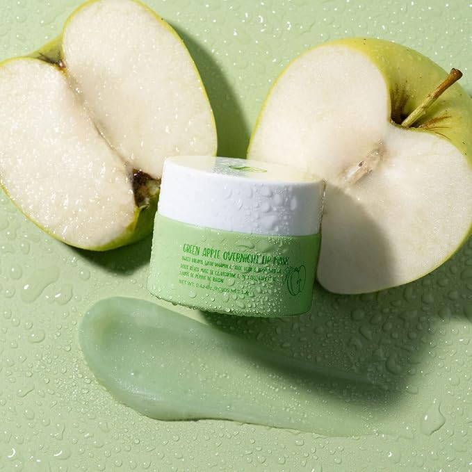 W7 Sweet Dreams Overnight Green Apple Lip Mask - Vitamin E, Aloe Vera and Grape Seed Oil - For Hydrated, Full Looking & Irresistible Lips - 0.40 Fl Oz-Velvo Beauty