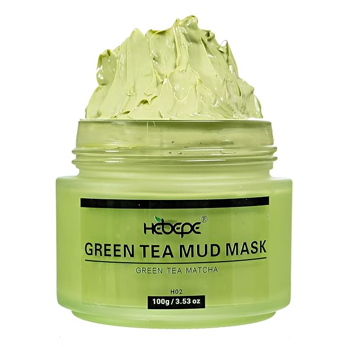 Green Tea Matcha Facial Detox Mud Mask with Aloe Vera, Deep Cleaning, Hydrating, Detoxing, Healing, and Relaxing Volcanic Clay Facial Mask-Velvo Beauty