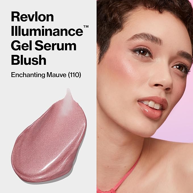 Revlon Illuminance Gel Serum Blush, Visibly Plump Cheeks, Dewy Finish and Hydrates All Day, 110 Enchanting Mauve, 0.37 fl oz.-Velvo Beauty