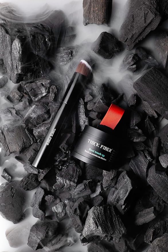 THICK FIBER Root Touch Up and Hairline Concealer for Thinning Hair Women - Water & Sweat Resistant Hair Loss Powder Set, Includes Brush (Red Brown)-Velvo Beauty