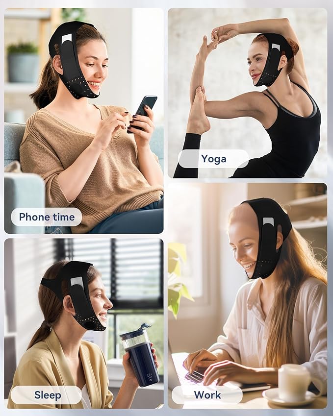 V-Line Sculpting Face Mask – Silicone Chin Strap for Jawline Tightening & Double Chin Reduction (23-27 Inches)-Velvo Beauty