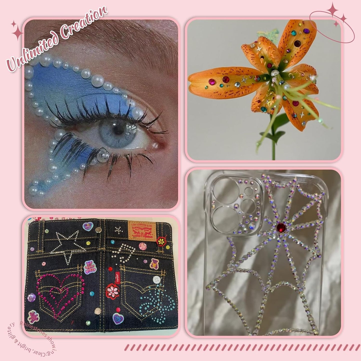 5200PCS Nail Gems and Charms, AB Crystal Nail Rhinestones with Flatback Nail Pearls, Pick Up Tweezers, Rhinestone Picker Tool, Flat Back Nail Gems for Nail Art, Clothes, Face, Craft-Velvo Beauty