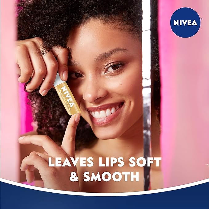 NIVEA Vanilla Buttercream Lip Care - All Day Moisturizing Lip Balm for Soft Lips - Pack of 4-Velvo Beauty