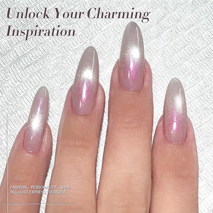 Born Pretty Magnetic Gel Nail Polish Set,Cat Magnetic Eye Gel Jelly Glass Crystal Magnetic Gel Polish Nail Art Manicure Kit 6PCS-Velvo Beauty