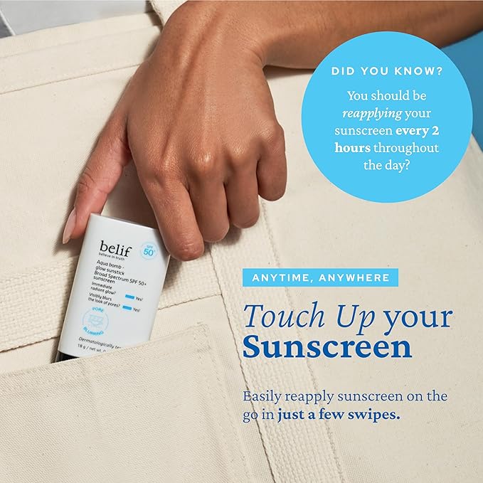 belif Aqua Bomb Niacinamide Sunscreen Stick SPF 50+ PA++++ – Korean Sunstick for Face with Hyaluronic Acid, No White Cast, Lightweight Velvet Finish, Daily UV Protection, Semi-Matte Glow, 0.63 oz-Velvo Beauty