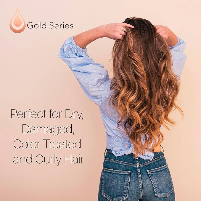Gold Series Treatment Mask – Deep Hydrating Argan Oil Hair Mask for Dry Damaged, Color Treated and Curly Hair Enriched with Keratin – Sulfate Free Natural Hair Repair Treatment, 18.6oz-Velvo Beauty