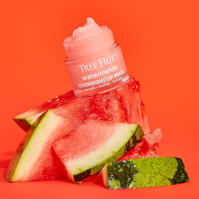 Tree Hut Watermelon Overnight Lip Mask | Leave on Overnight & Wake up to Soft, Hydrated Lips | Elevate your Self Care Routine | .6 oz.-Velvo Beauty