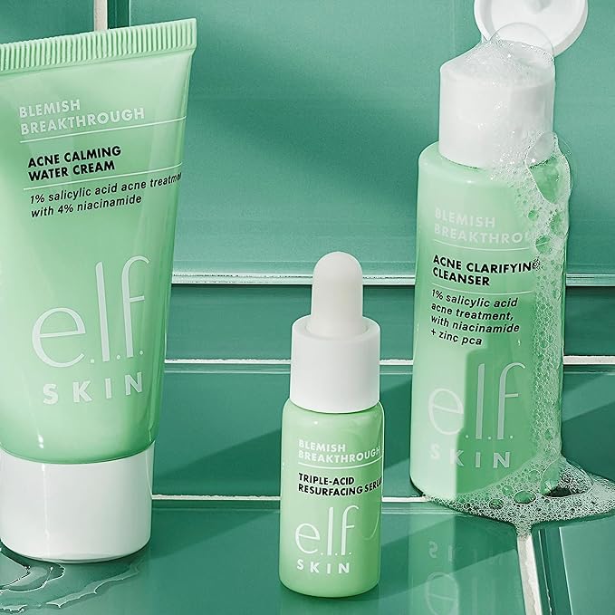 e.l.f. SKIN Blemish Breakthrough Blemish Control Basics Kit, Travel-Size Acne Skincare Routine, Cleanser, Serum & Moisturizer, Vegan & Cruelty-Free-Velvo Beauty