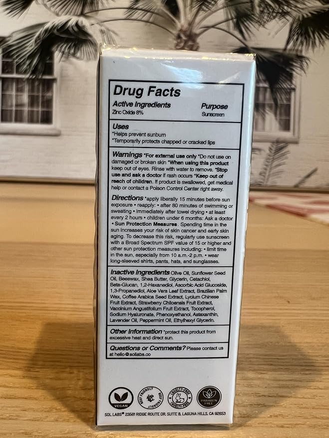 SPF 15 Lip Balm Sunscreen, Shea Butter Intensive Hydration, Revitalizing Antioxidants, Zinc UV Protection, Reduces Lip Lines, Oversized 11g Tube, Rejuvenating Lavender Mint-Velvo Beauty