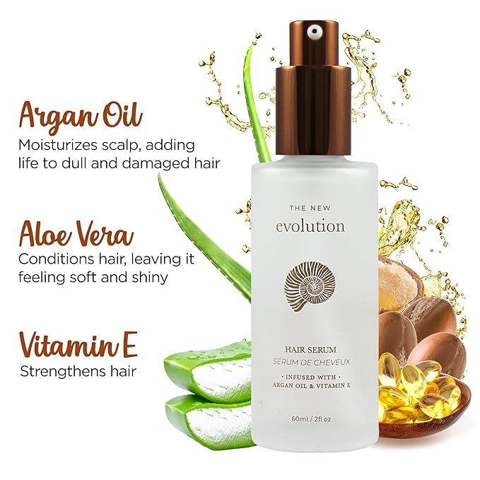HerStyler Evolution Argan Oil Serum - Vitamin E Nourishing Treatment to Soften Dry Hair, For Hair Straightening With Aloe Vera (2 Pack)-Velvo Beauty