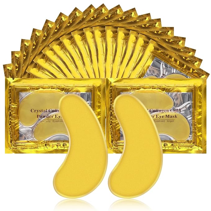 Under Eye Patches, 20pcs Eye Masks for Dark Circles and Puffiness Wrinkles with Collagen Hydrating 24k Gold Eye Patches for Eye Bags Around The Eyes Skincare Treatment-Velvo Beauty