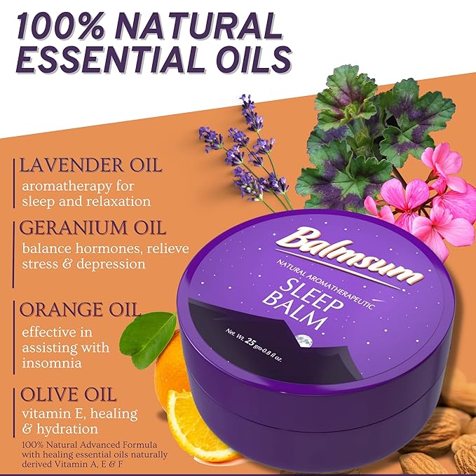 Natural Sleep Balm 100% Natural Scented Relaxing Balm for Children and Adults, Calming Night Balm, Organic Sleep Balm-25gm-Velvo Beauty