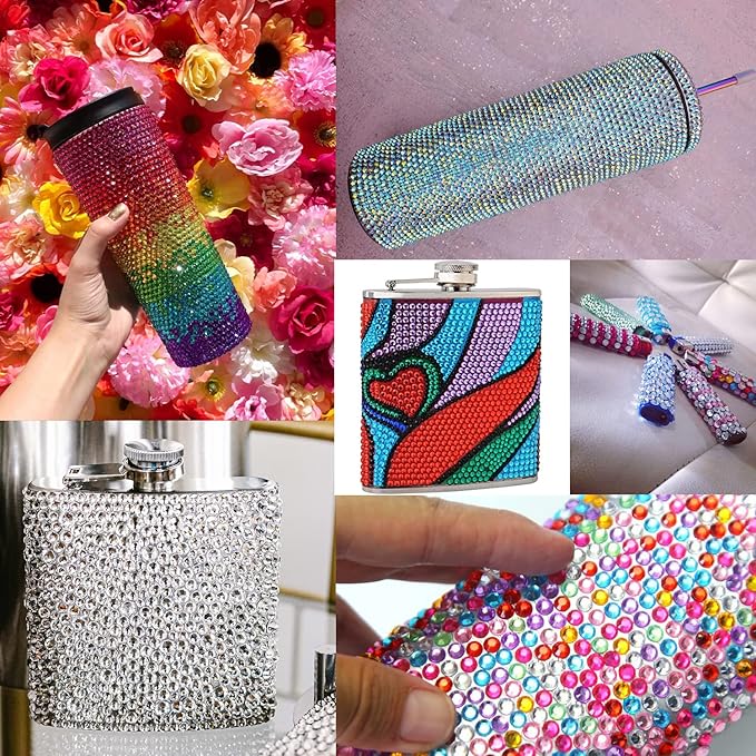 Flat Back Rhinestone Kits Colorful Rhinestones+Crystal AB&Transparent White Gems With Picker Pencil And Tweezer For Home DIY And Professional Nail Art-Velvo Beauty