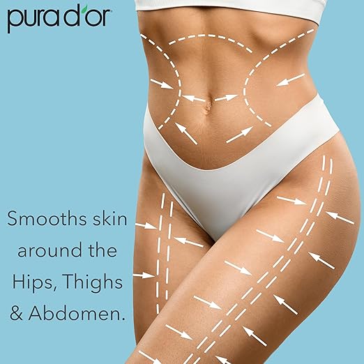 PURA D'OR 16 Oz Organic Anti-Cellulite Massage Oil - Lemon Peel, Moringa, Grape Seed, Grapefruit & Eucalyptus Oils - Skin Firming & Tightening for Active Individuals & Aging Adults-Velvo Beauty