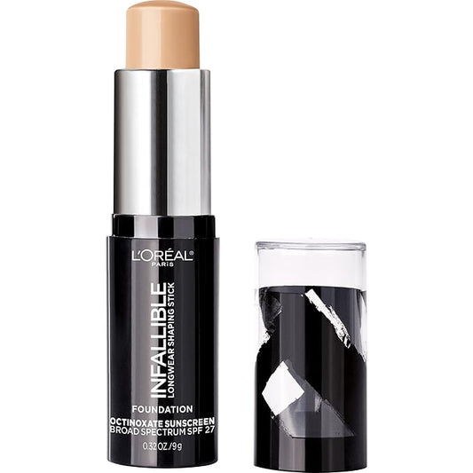 L'Oreal Paris Makeup Infallible Longwear Shaping Stick Foundation, 403 Buff, 1 Tube, 0.32 Ounce-Velvo Beauty