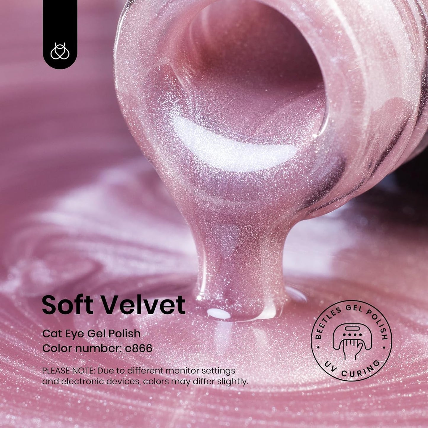 Beetles Cat Eye Gel Nail Polish, 15ML Pink Cat Eye Glitter Gel Nail Polish Holographic Pink Cat Eye Magnetic Reflective Translucent Gel Polish Nail Art DIY at Home-Velvo Beauty