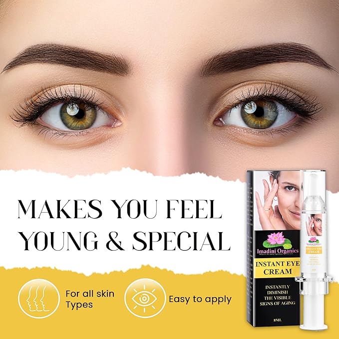 Imadini Natural Eye Wrinkle Cream, Remove Eye Bag Dark Circles, Reduce Puffiness & Eye Wrinkle, Ideal Eye Bag Cream For Both Men & Women– 8ml-Velvo Beauty