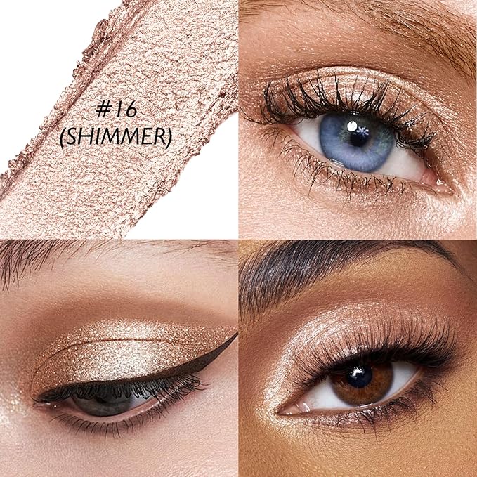 Cocoa Brown Shimmer Eyeshadow Stick, Waterproof Cream Eye Shadow Pencil Long-Lasting Crease-Proof Glitter Eyeshadow Crayon Smooth High Pigmented Highlighter Neutral Eye Shadow Liner Makeup-Velvo Beauty