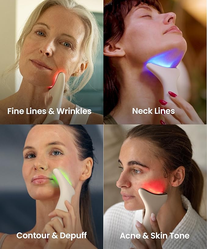 REVO Genie | Face & Neck Beauty Massager with Ultra Powerful LEDs for Wrinkles, Fine Lines, Puffy Skin, Uneven Skin Tone, Lymphatic Drainage, Lifting & Firming Facial Sculpting Tool with Light Therapy-Velvo Beauty