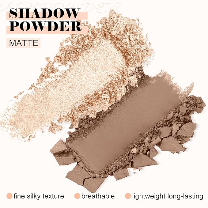 Boobeen Highlighter Contour Makeup Palette Face Matte Bronzer Powder, Compact Contouring Blush for Cheeks, Natural Long Lasting with Brush-Velvo Beauty