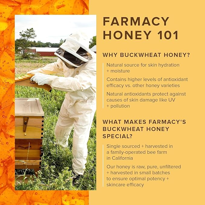 Farmacy Peptide Lip Balm - Lip Smoothie Hydrating Lip Balm with Vitamin C to Visibly Plump + Smooth Lip Lines - Nourishing Lip Treatment with a High-Gloss Finish - Honey Vanilla (10g)-Velvo Beauty