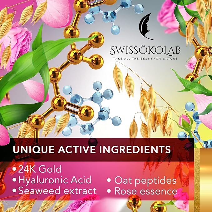 SWISSÖKOLAB Under Eye Patches For Puffy Eyes 24k Gold Eye Mask Dark Circles And Puffiness Collagen Eye Gel Pads Moisturizing & Reducing Wrinkles Anti-Aging Hyaluronic Acid (Japanese Series)-Velvo Beauty