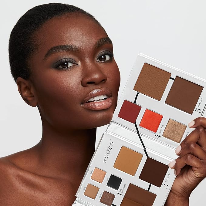 Woosh Beauty, Fold Out Face Original Makeup Palette, Travel, All in One, Neutral Cream & Powder (#5 Deep)-Velvo Beauty