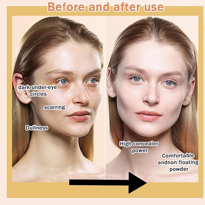 2PCS Color Changing Foundation Makeup Set with 2 Makeup Sponges,Moisturizing Full Coverage Liquid Foundation for Women,Non-greasy Long Lasting Flawless Concealer Cream Makeup Foundation Set-Velvo Beauty